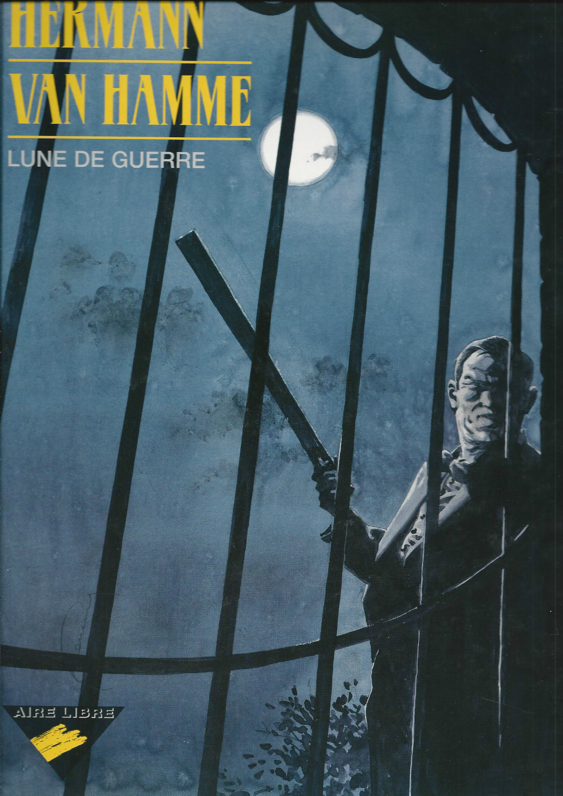 EO JEAN VAN HAMME + HERMANN + DESSIN ORIGINAL + EX LIBRIS :  LUNE DE GUERRE