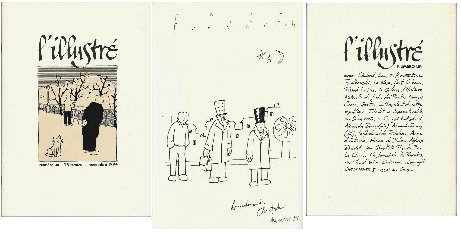 EO 1994 AUTO-ÉDITÉ + DESSIN ORIGINAL CHRISTOPHER LONGER + L'ILLUSTRÉ N° 1 & 2