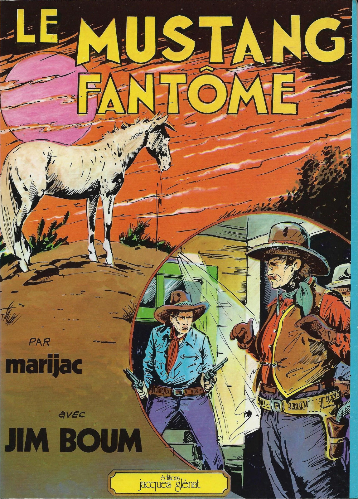 RARE EO MARIJAC + DÉDICACE + DESSIN ORIGINAL + JIM BOUM : LE MUSTANG FANTÔME
