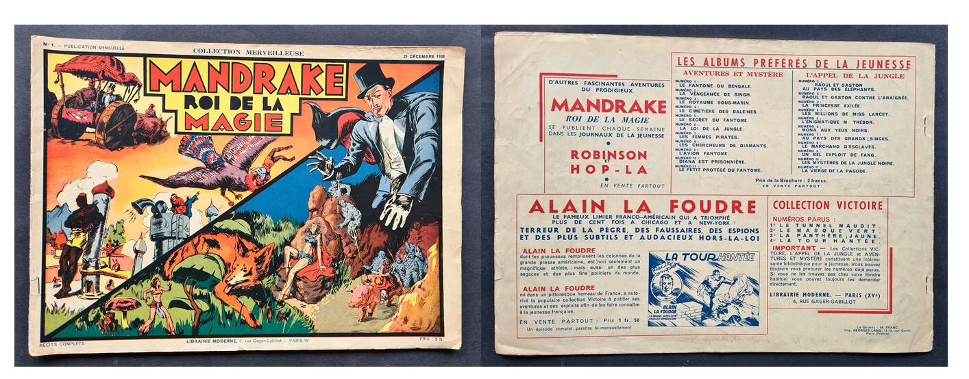 RARISSIME EO 1938 PHIL DAVIS + LEE FALK : MANDRAKE ROI DE LA MAGIE