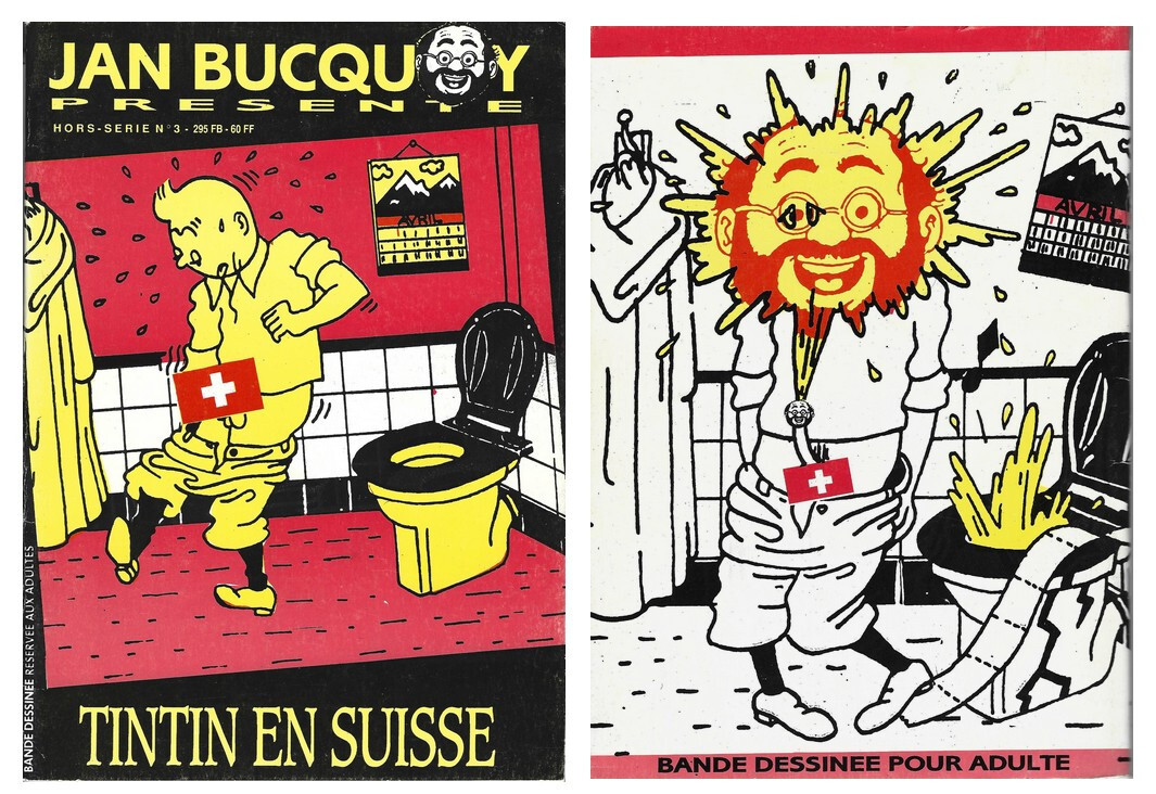 RARE EO 1994 MICRO-TIRAGE + JAN BUCQUOY PARODIE ÉROTIQUE HERGÉ TINTIN EN SUISSE