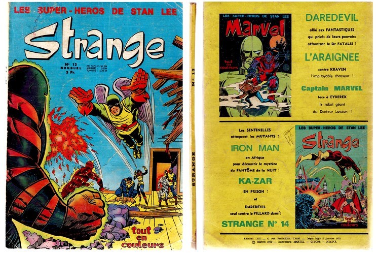 ÉTAT CORRECT RARE EO 1970 STRANGE N° 12 LE JOURNAL DES SUPER-HÉROS DE STAN LEE