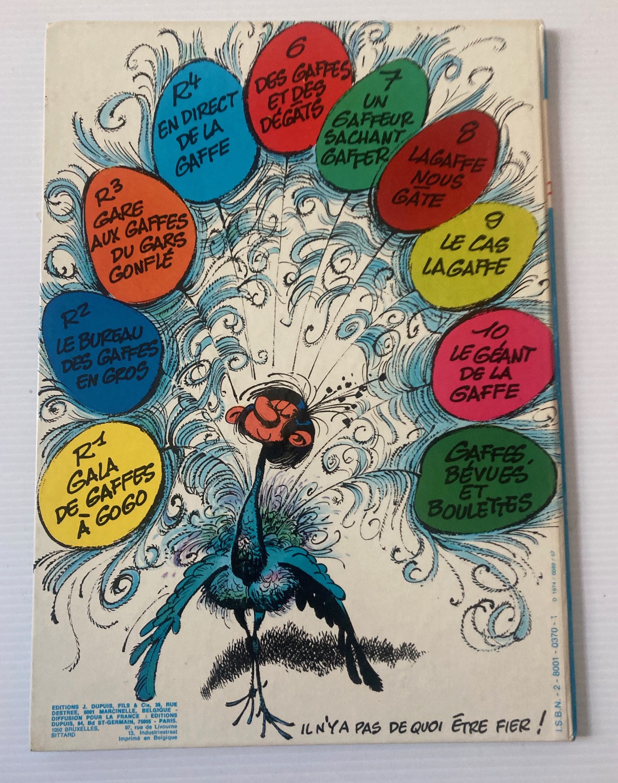 Gaston LAGAFFE R4 EO plumes de paon 1974 TBE