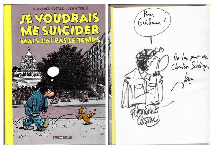 EO 2009 FLORENCE CESTAC + JEAN TEULÉ DESSIN ORIGINAL JE VOUDRAIS ME SUICIDER....