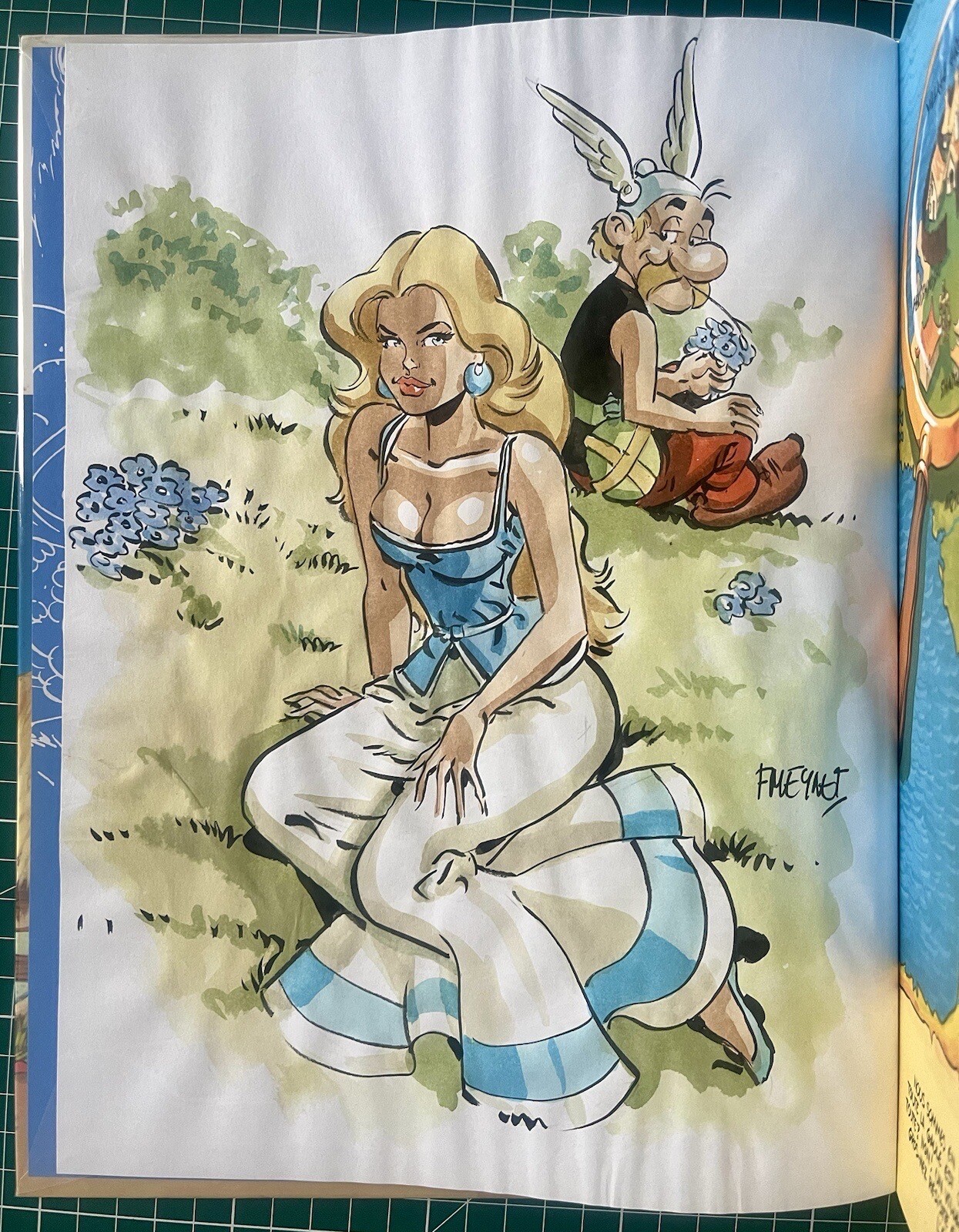 EO UDERZO CROQUÉ PAR SES AMIS:ILLUSTRATION FALBALA ET ASTERIX HOMMAGE PAR MEYNET