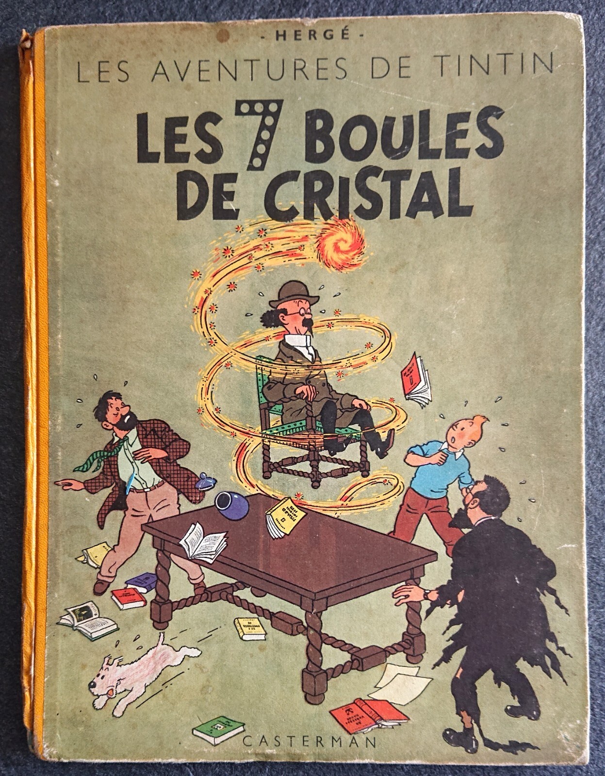 BD Tintin - 13 - Les 7 boules de cristal - B2 - EO 1948 - Titre en bleu