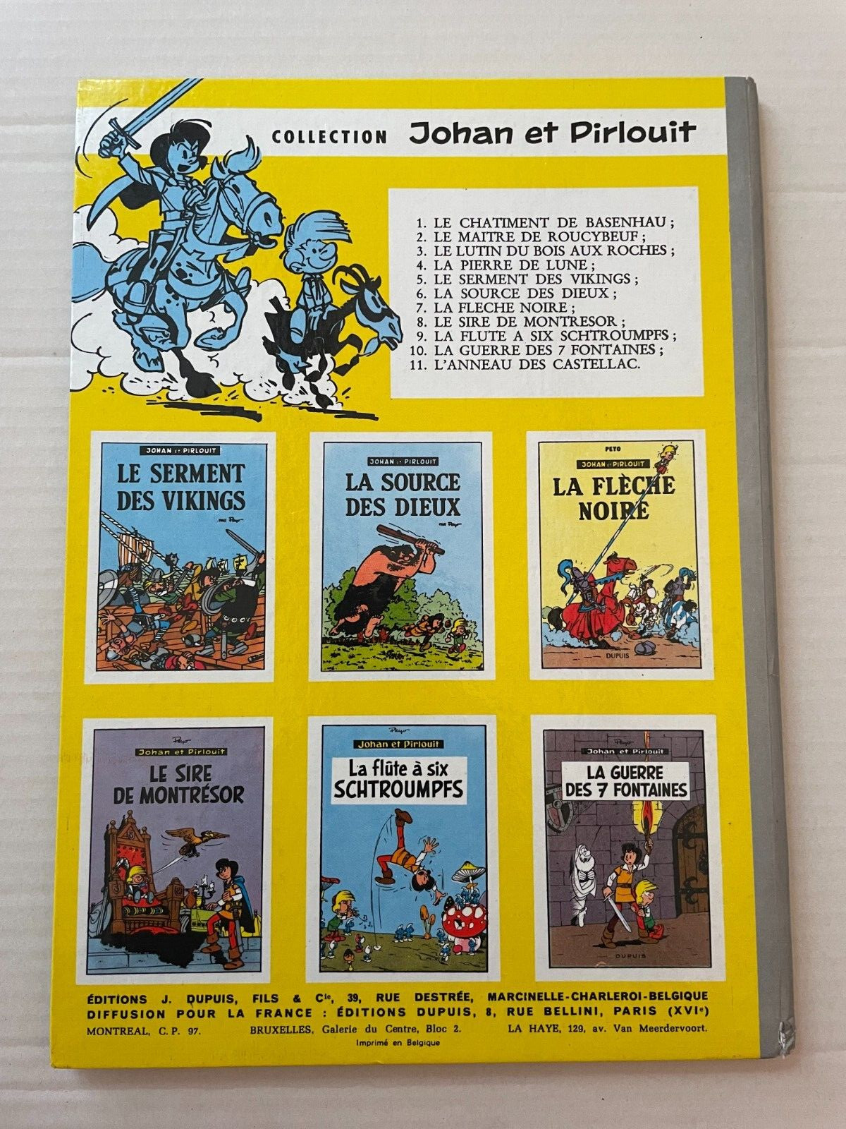 Johan et Pirlouit  T 11 " L' Anneau des Castellac" EO 1962 PEYO TBE