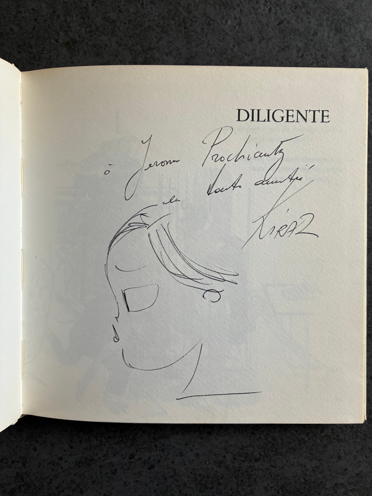 Dédicace  KIRAZ  sur " La parfaite secrétaire  " EO Denoel  1967 TTBE