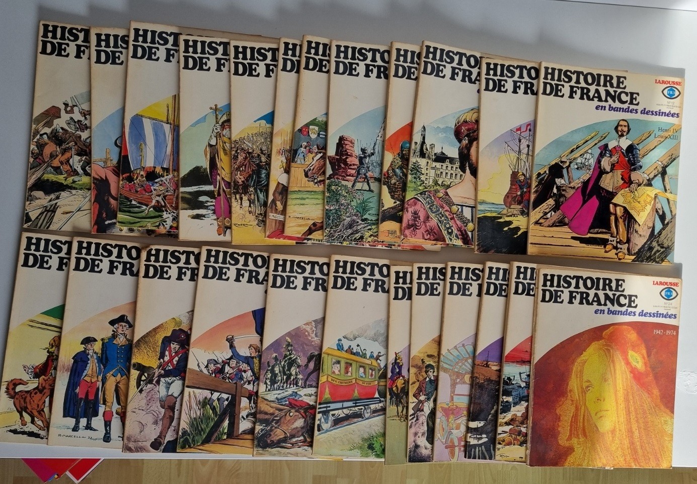 HISTOIRE DE FRANCE EN BD - 24 TOMES COMPLET TOUS EN EO 1976 - TBE