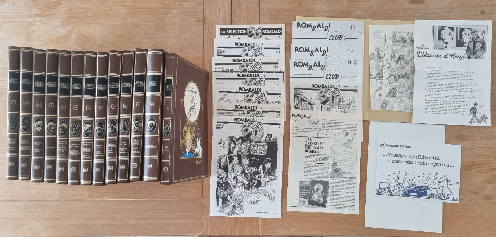 BD TINTIN ROMBALDI 13 TOMES COMPLET + POSTER + FAC SIMILE + 12 BD CLUB EO TBE