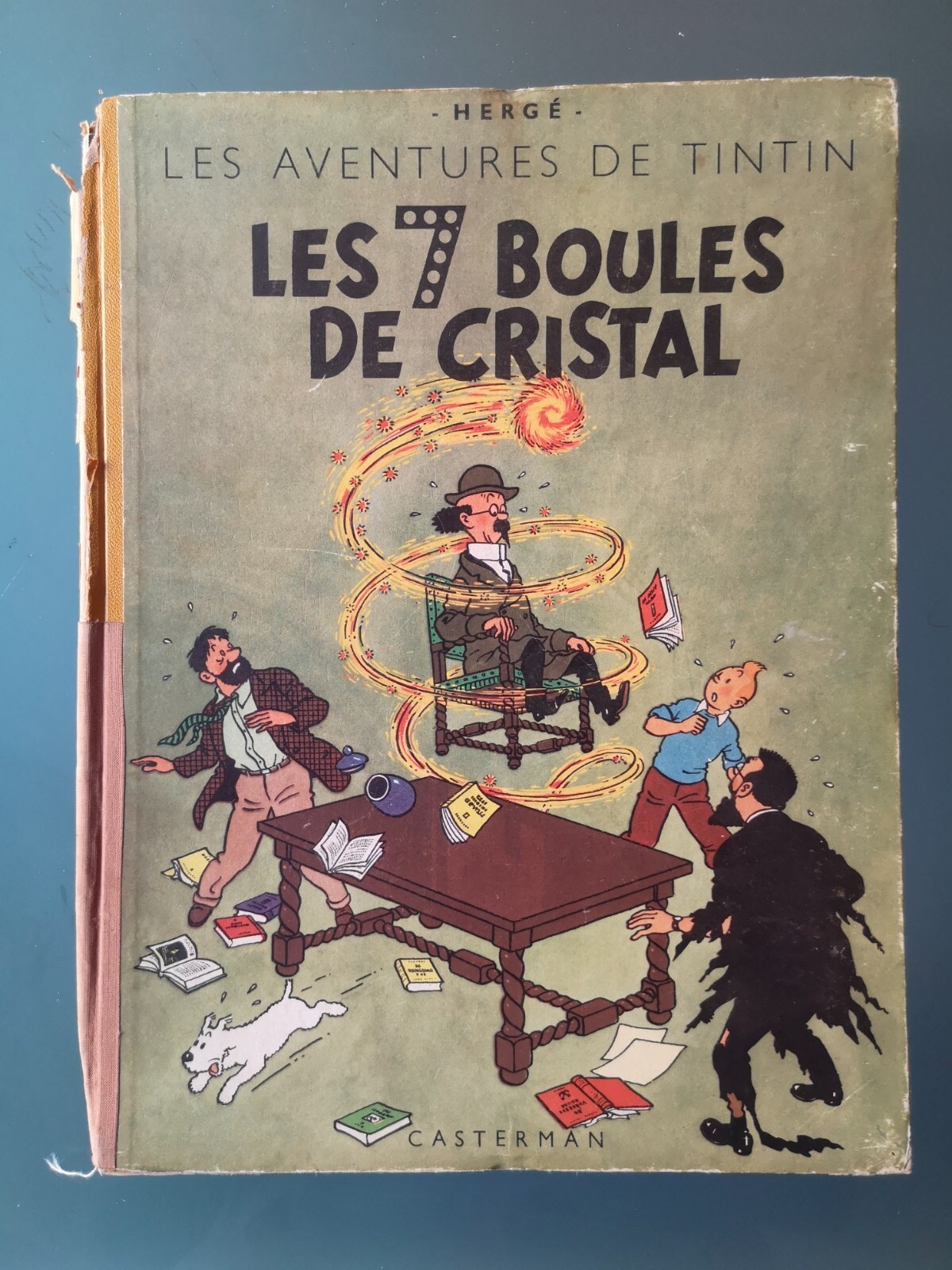 BD - TINTIN - LES 7 BOULES DE CRISTAL  - 1948 - EO COULEURS B2 - TITRE EN BLEU