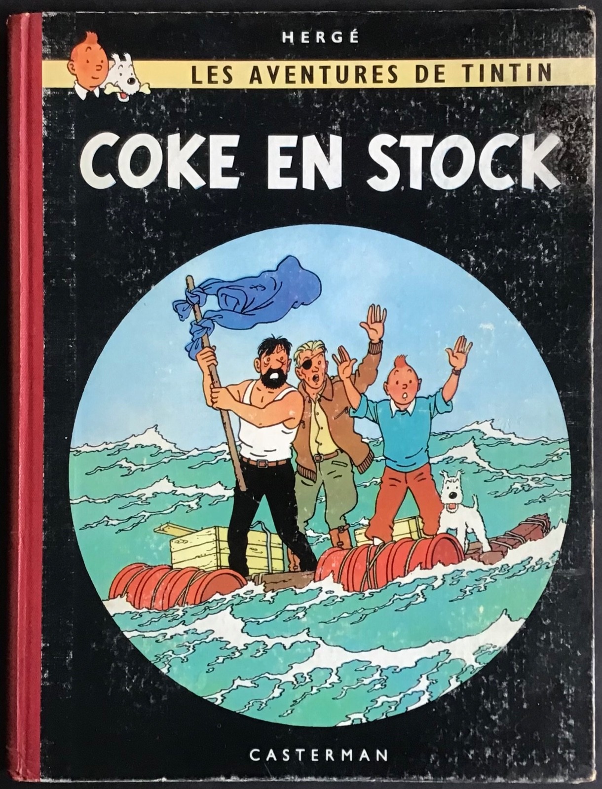 TINTIN Coke en stock 4ème plat B24 dos rouge EO Danel de 1958 Très bon état