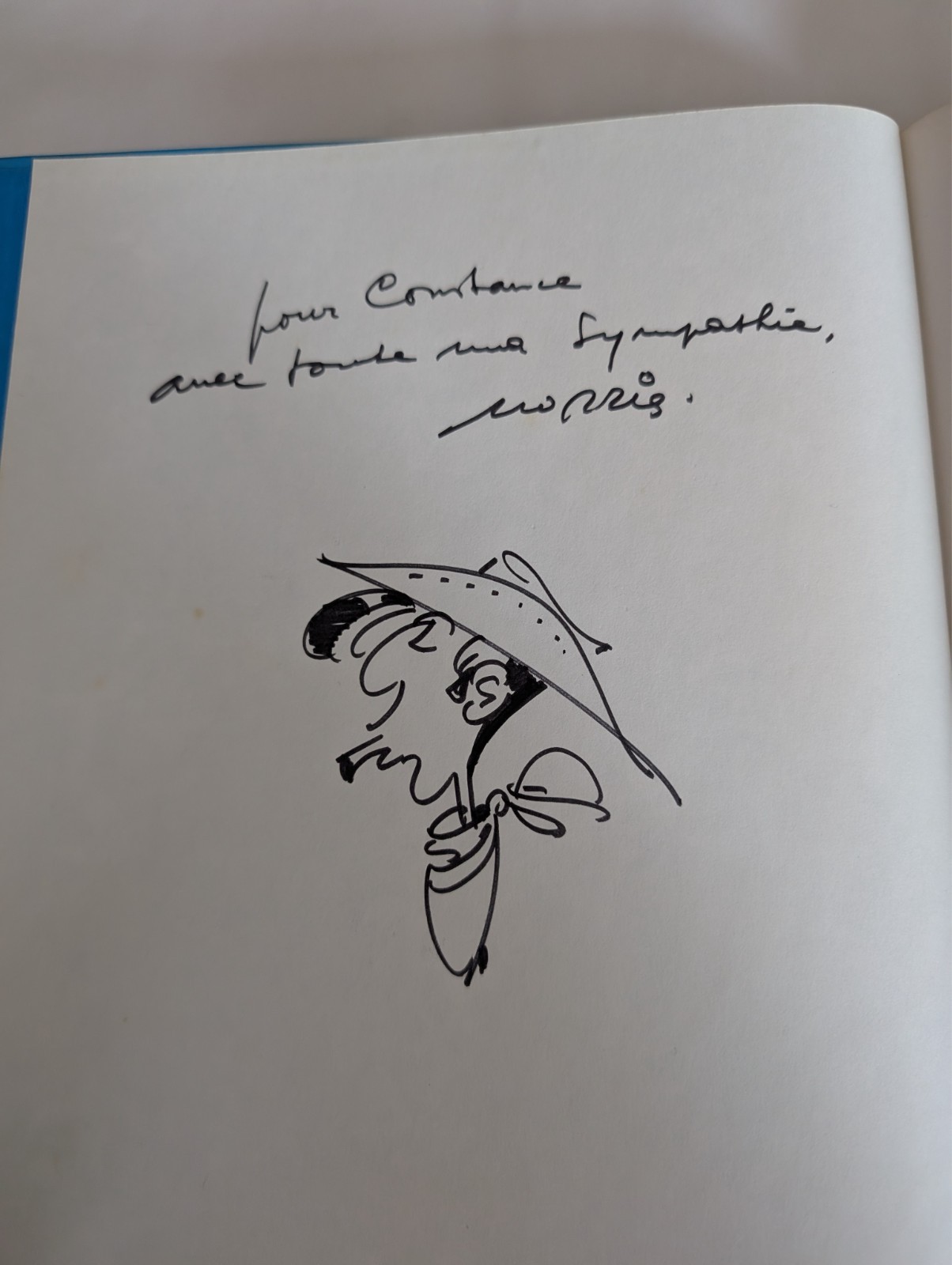DEDICACE Morris dans lucky luke le fil qui chante EO TBE