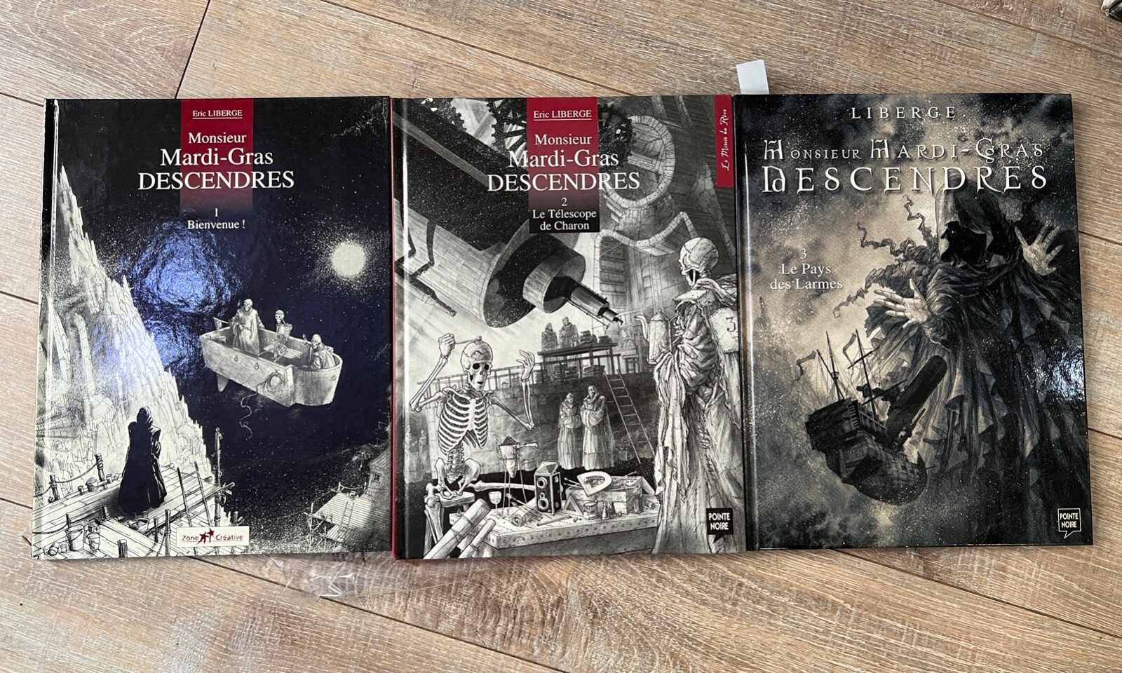 LOT 3 BD EO LIBERGE MARDI GRAS DESCENDRES + Dédicace couleur sur Tome 3 TTBE