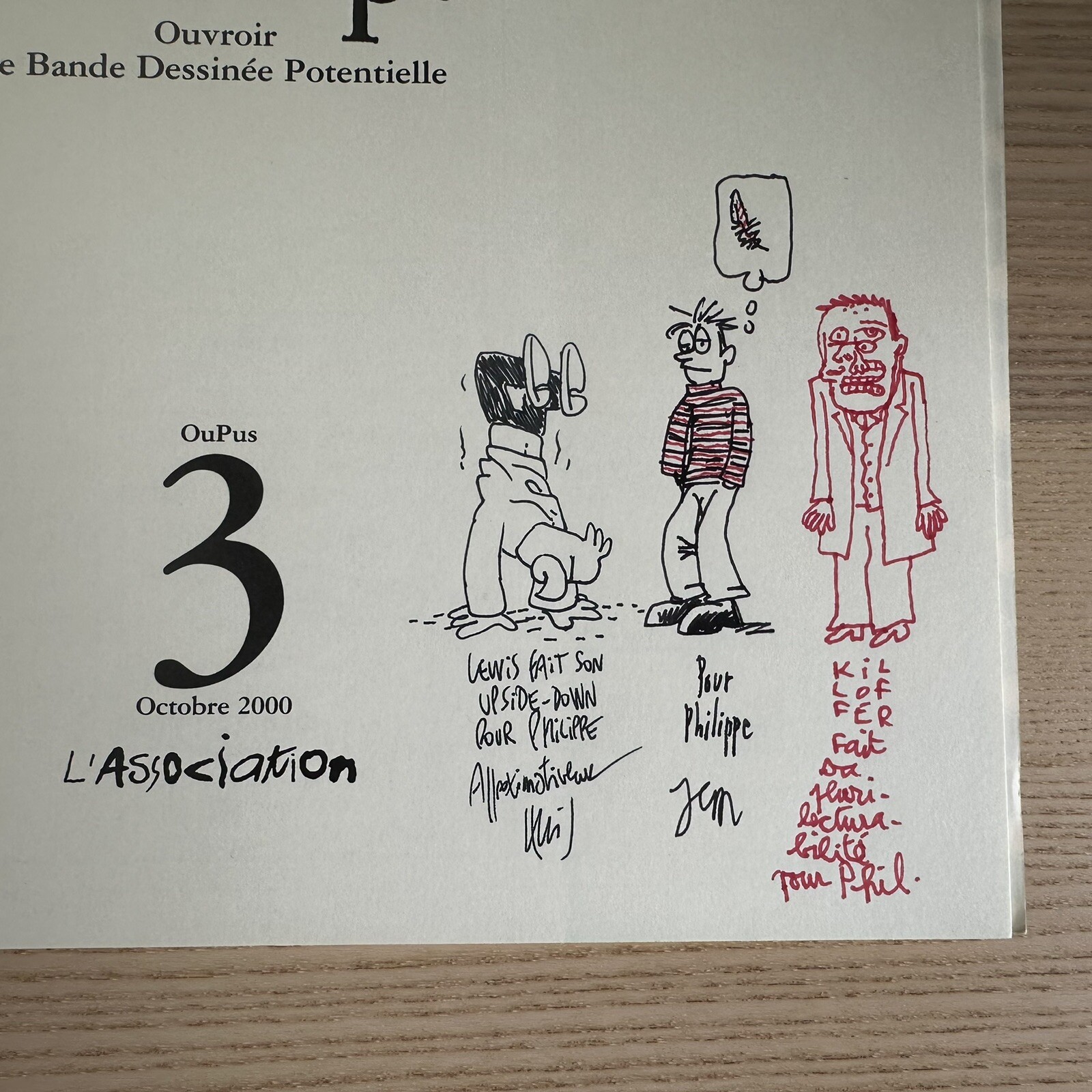 Oubapo n°3 - EO - L’Association - dédicacé par Menu, Trondheim et Killoffer
