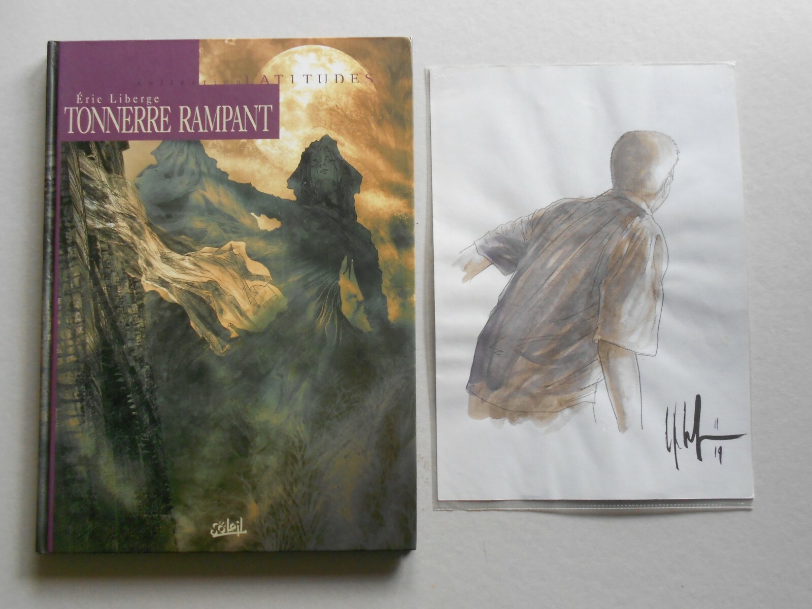 EO TONNERRE RAMPANT ( LIBERGE ) avec dessin original signé 