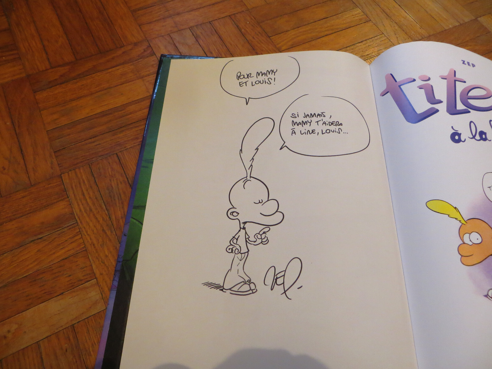 ZEP TITEUF dédicace dans tome 13 en EO