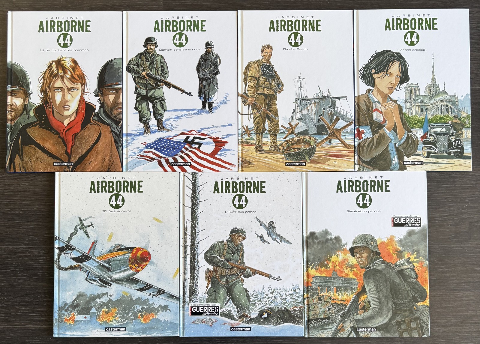 AIRBORNE 44 T1 A T7 + 7 DEDICACES P. JARBINET - EO/Ré - CASTERMAN - PROCHE NEUF