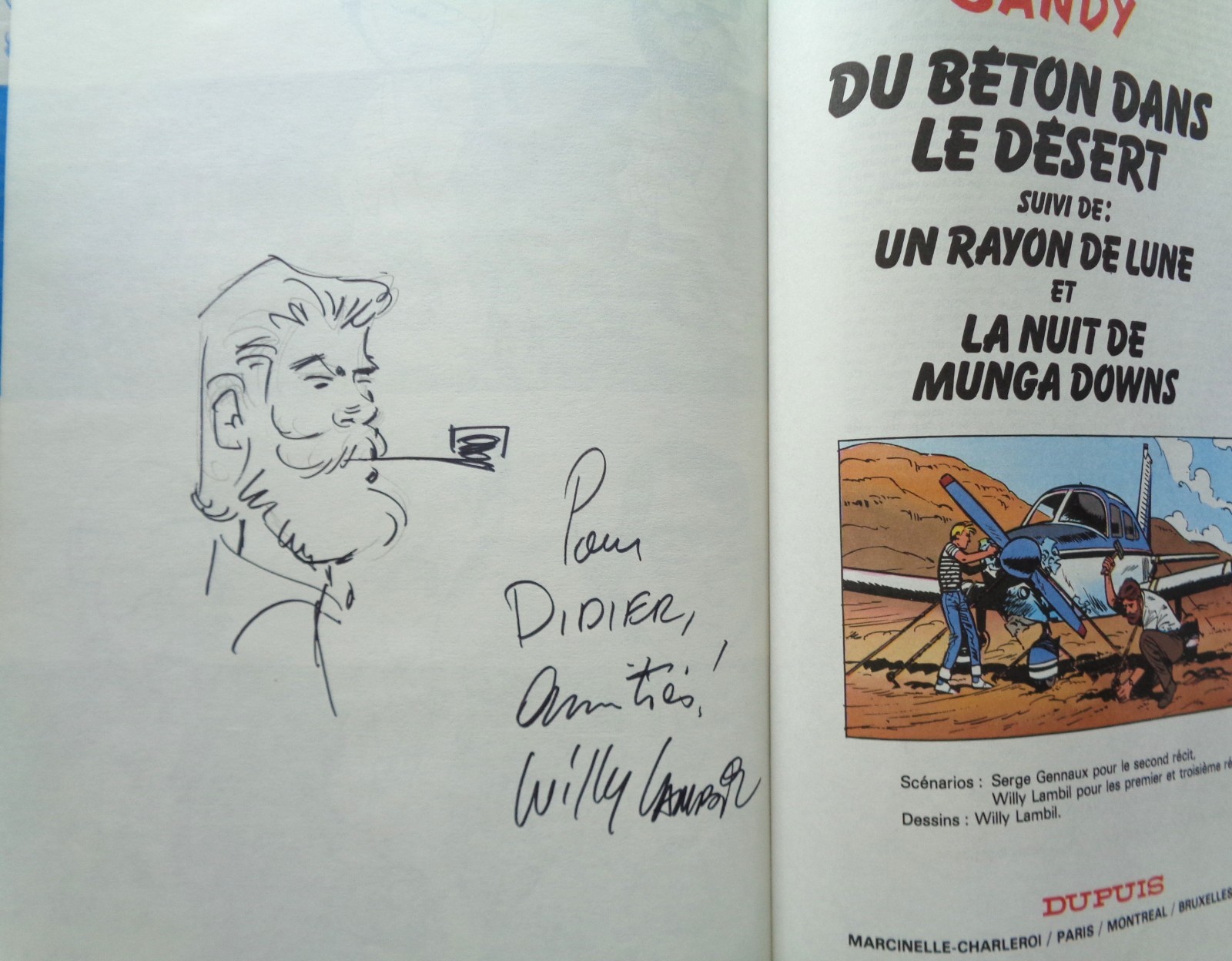 Dédicace Willy LAMBIL du Béton dans le Désert SANDY Péchés Jeunesse EO 1984 NEUF