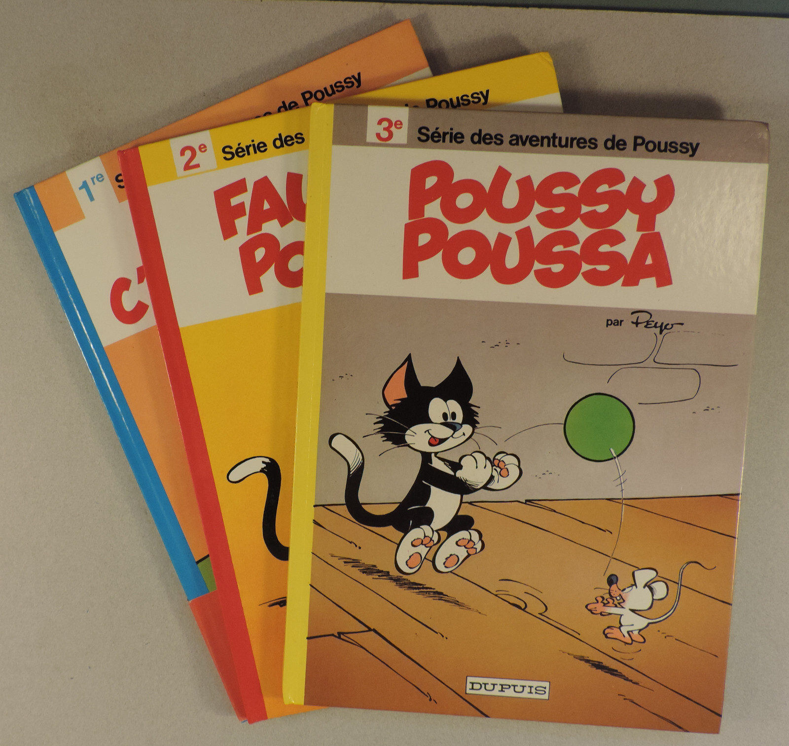 Poussy Peyo serie complete en 3 volumes Dupuis EO TBE