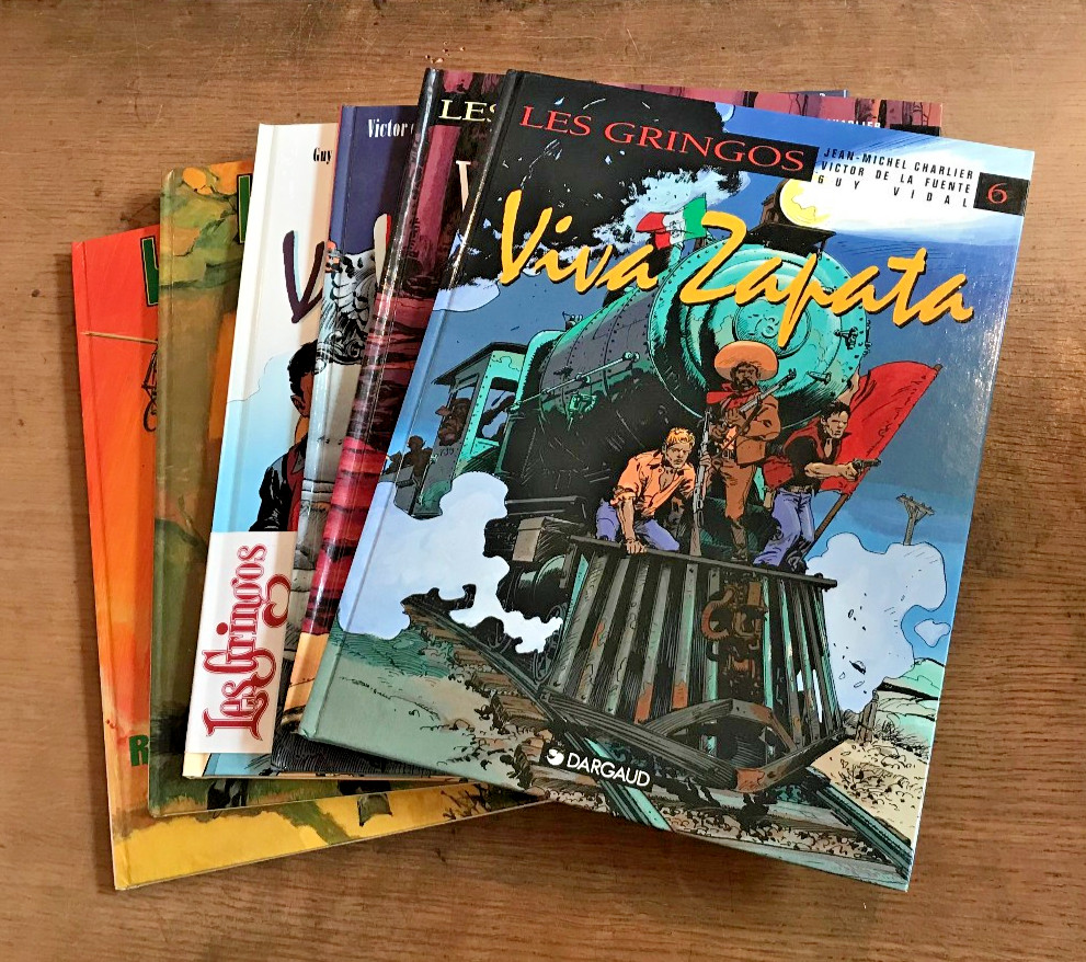 DE LA FUENTE - LES GRINGOS - SERIE COMPLETE - 6 TOMES + BANDEAU - EO ( C. NEUF )
