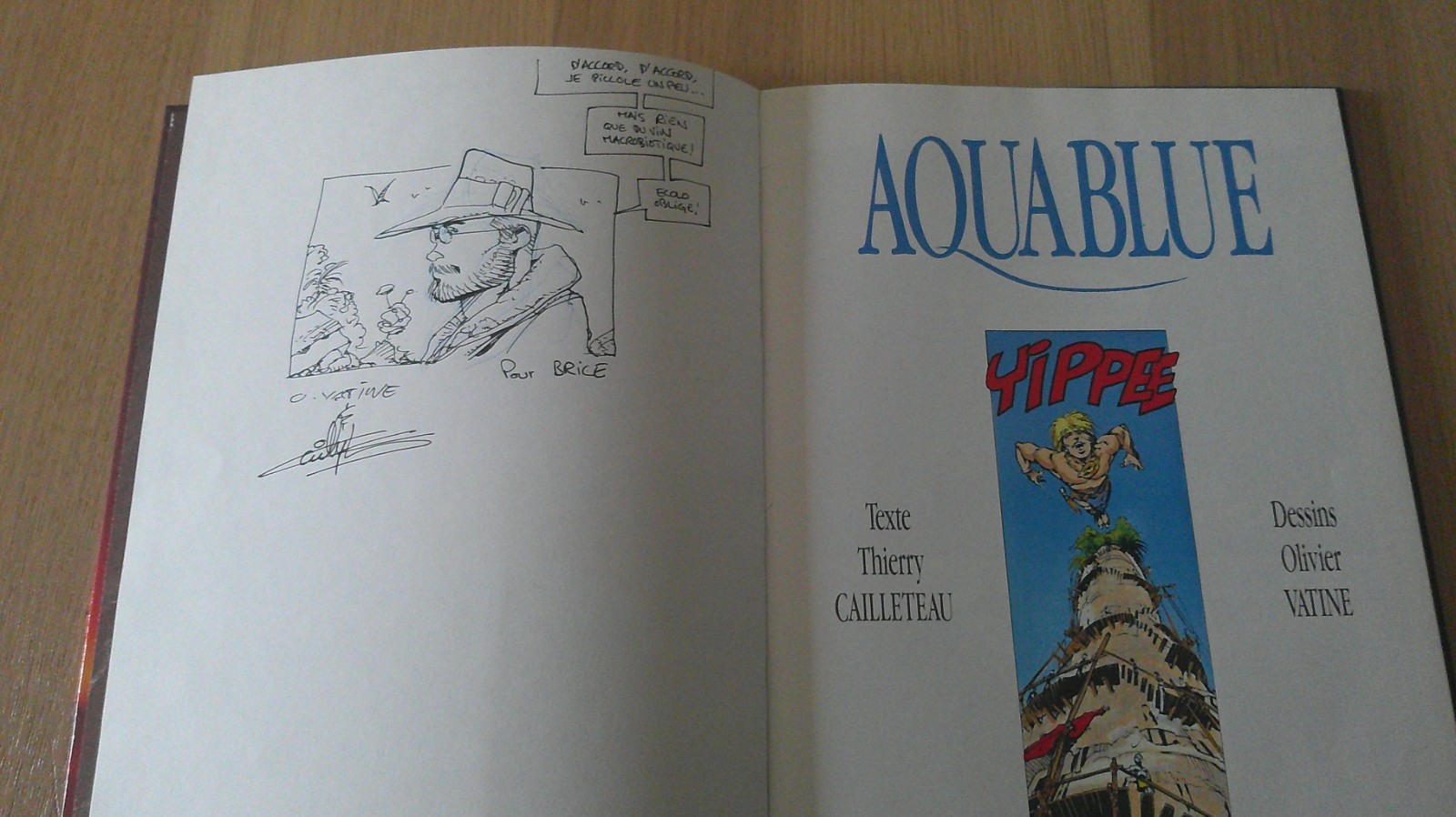 DEDICACE VATINE / AQUABLUE TOME 1 EN EO / DELCOURT / TBE