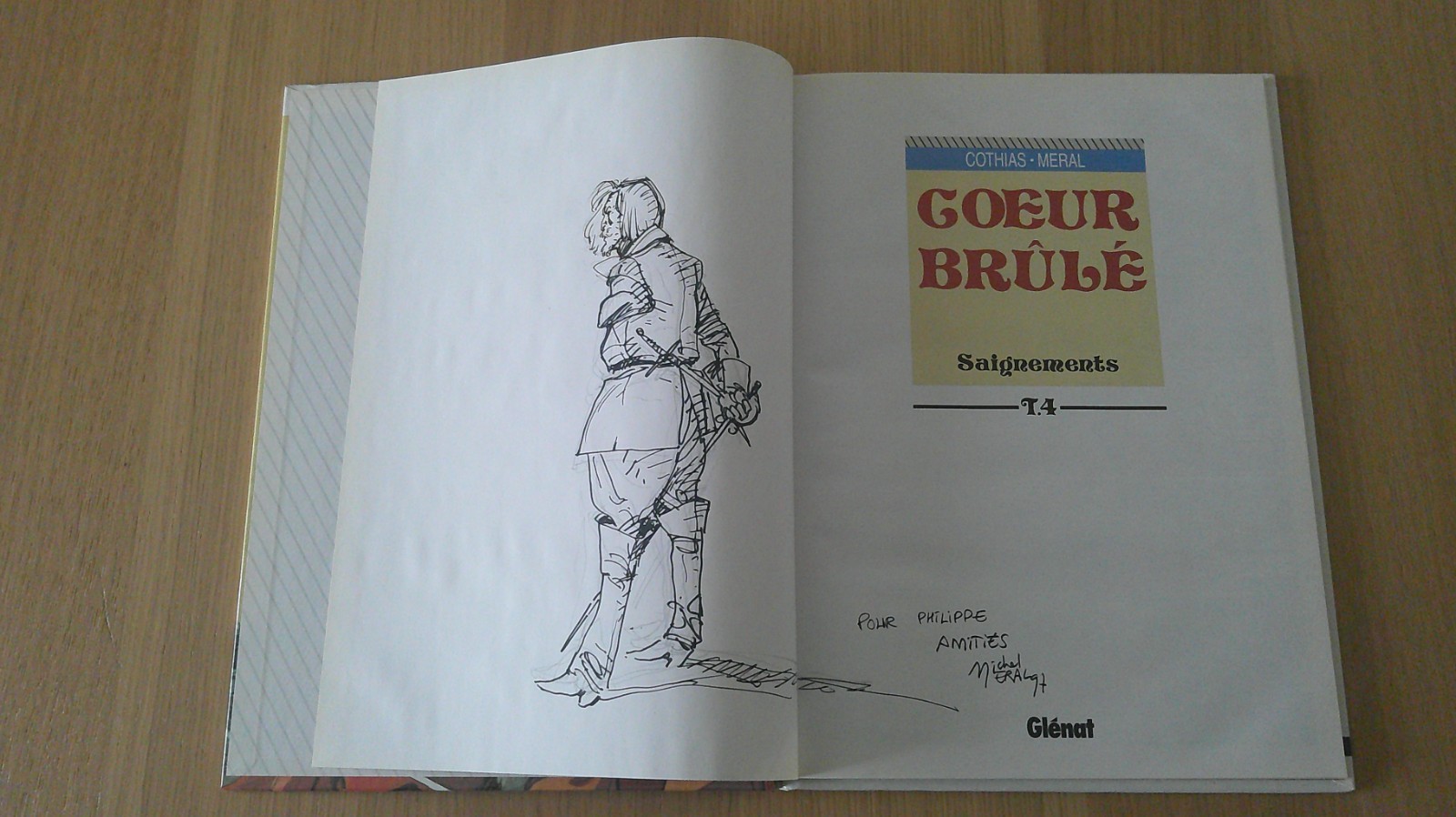 DEDICACE MERAL / COEUR BRULE TOME 4 EN EO / GLENAT  TBE