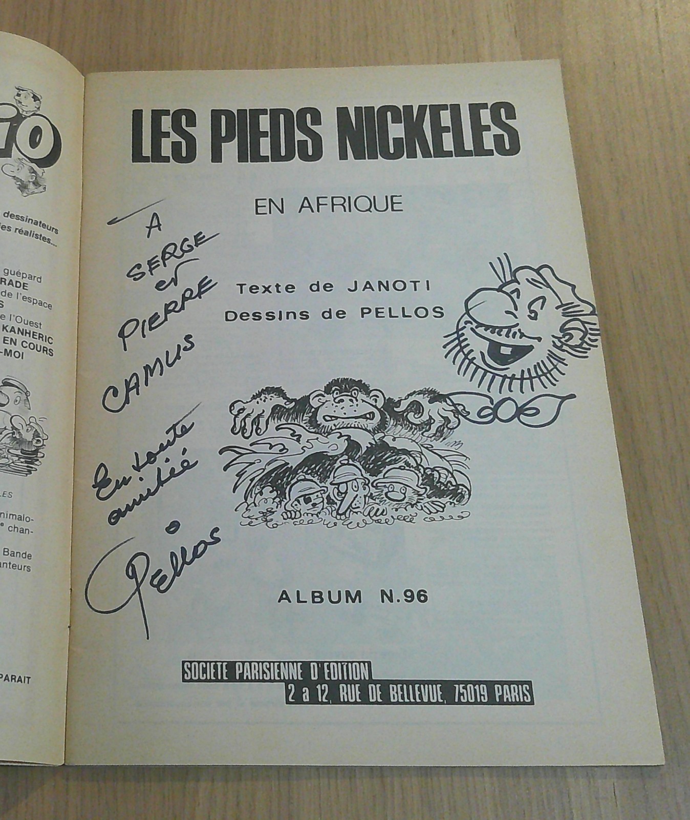 DEDICACE PELLOS / LES PIEDS NICKELES EN AFRIQUE EN EO / JEUNESSE JOYEUSE