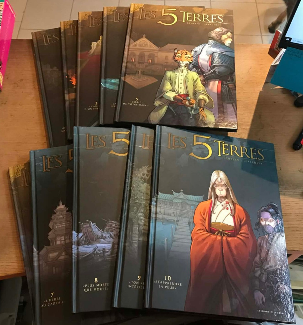 LERECULEY - LES 5 TERRES - TOMES 1 A 10 INCLUS - DELCOURT - EO ( TBE )