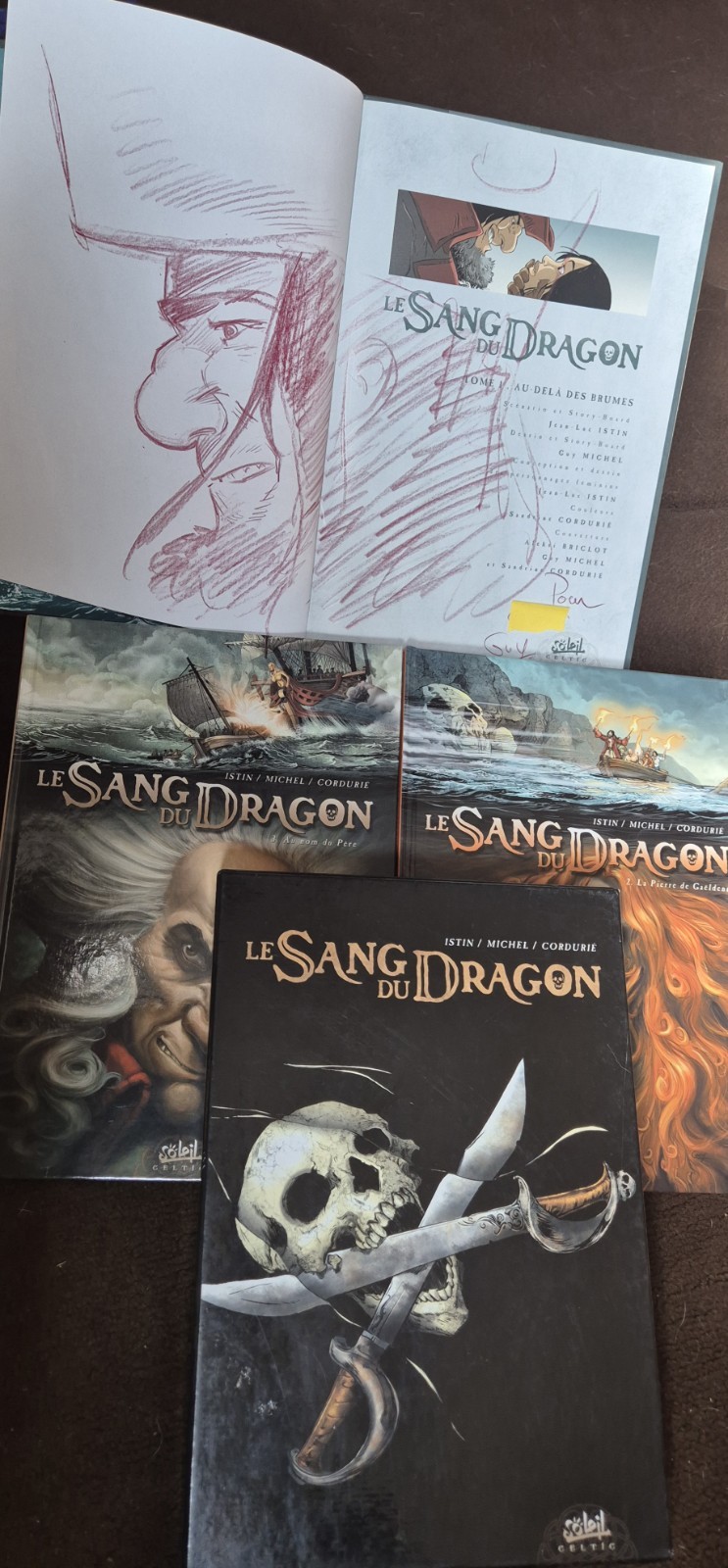 Le Sang du Dragon Coffret en 3 volumes Eo Tbe +dédicace Guy Michel