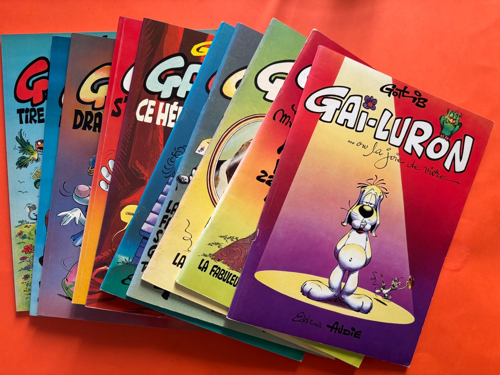 GOTLIB SERIE COMPLETE GAI LURON TOMES 1 A 10 EO FLUIDE GLACIAL SUPERBE ETAT