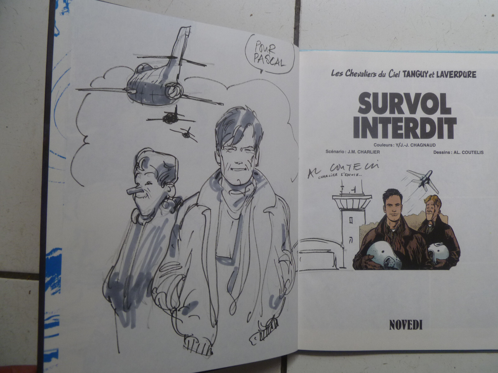 COUTELIS /  TANGUY ET LAVERDURE / SURVOL INTERDIT   / EO + DEDICACE 
