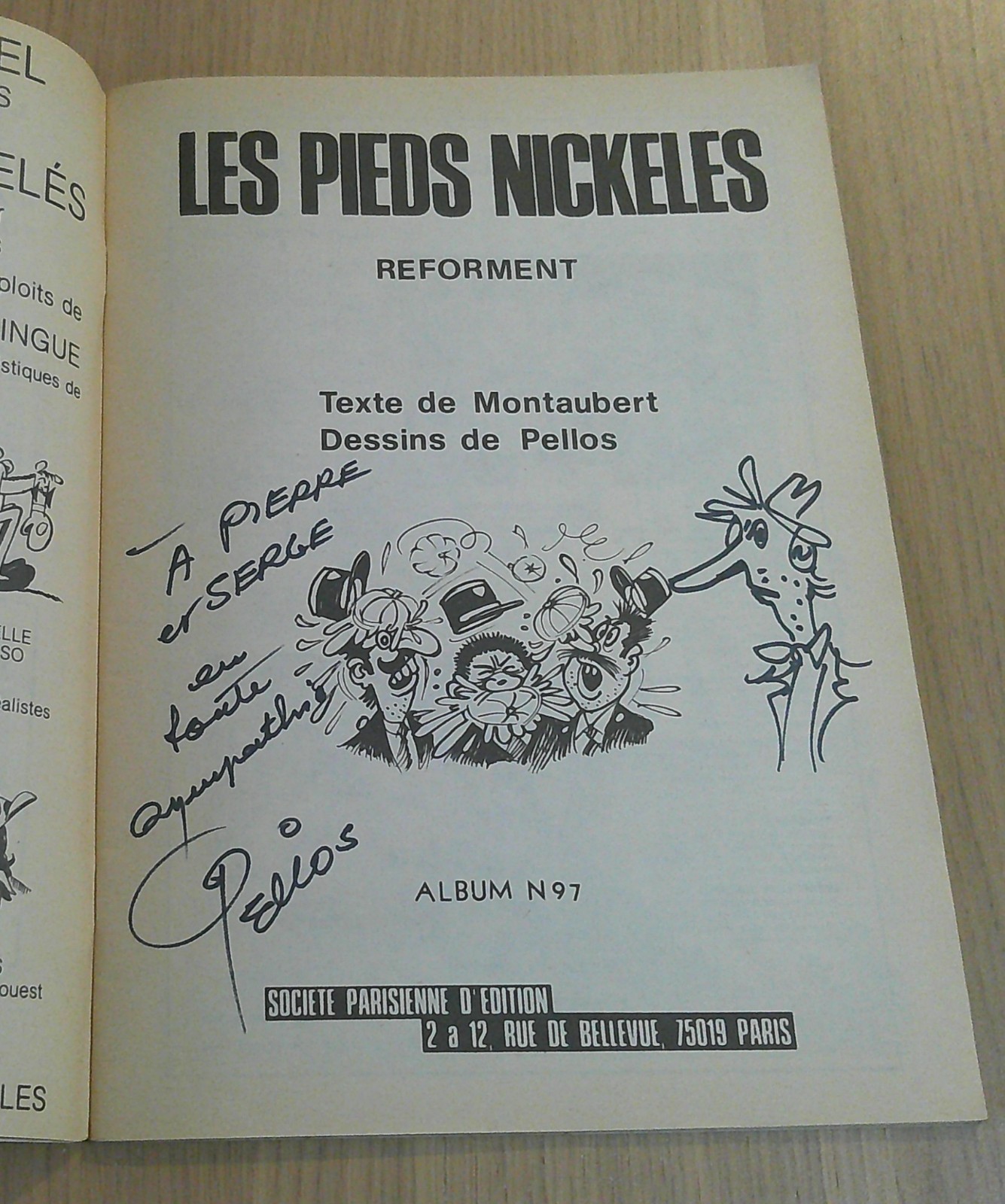 DEDICACE PELLOS / LES PIEDS NICKELES REFORMENT EN EO / JEUNESSE JOYEUSE