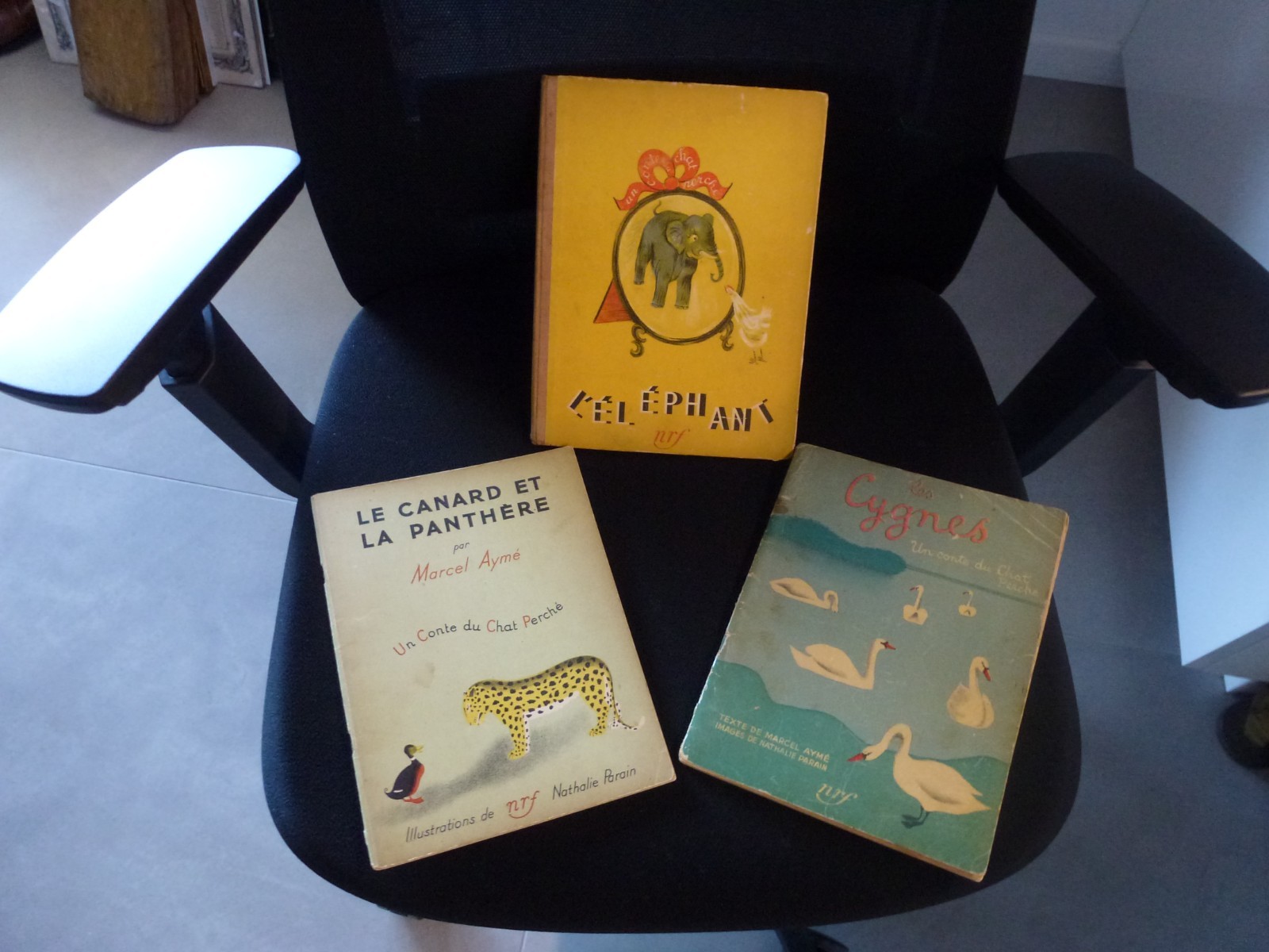 3 bd contes du chat perche,EO,Marcel Aymé,cygnes,éléphant,panthere,NRF,bon état