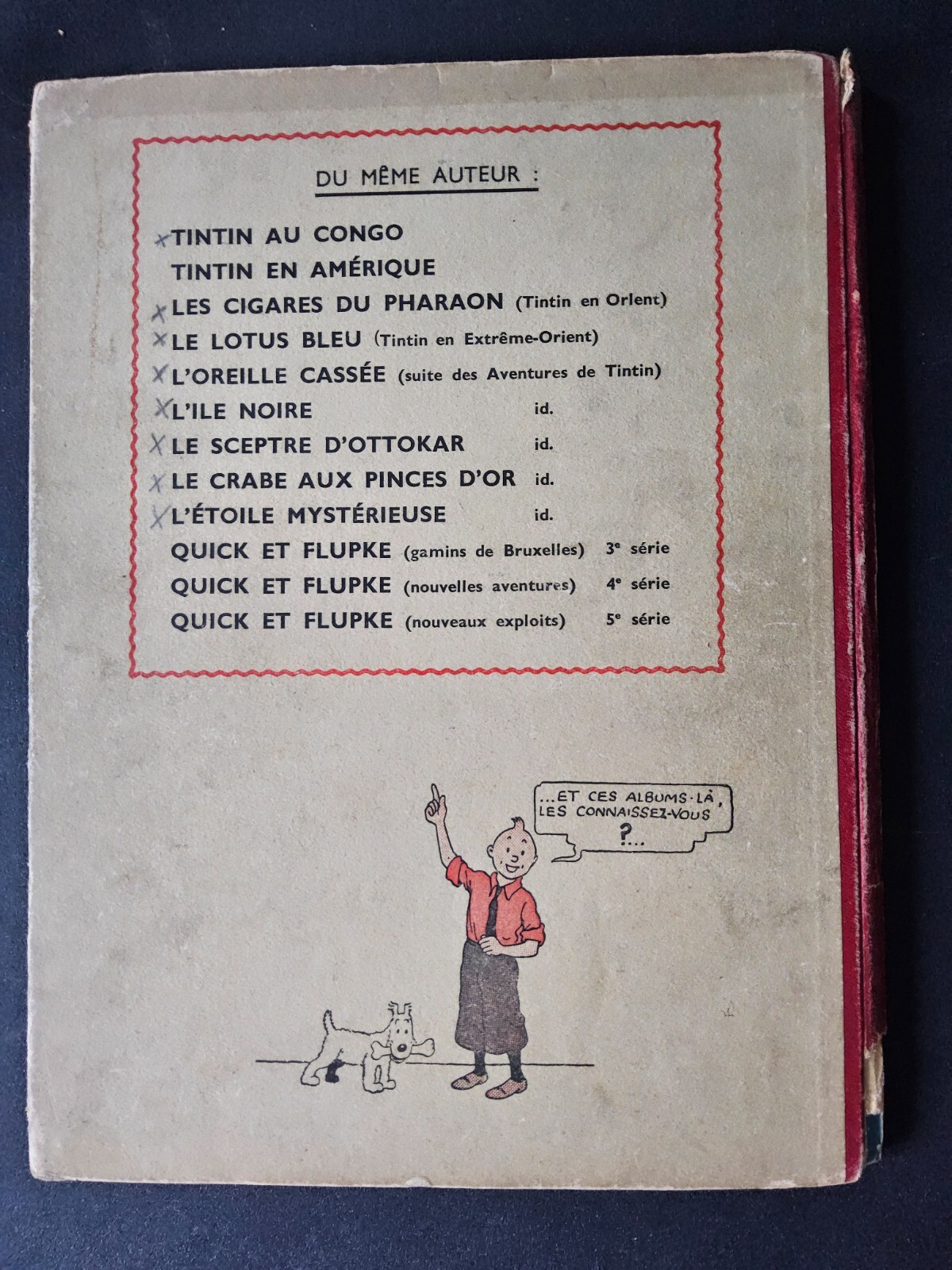 EO - Tintin L’étoilé mystérieuse - A18 Sans Titre 1ère page - Dos Blanc - 1942