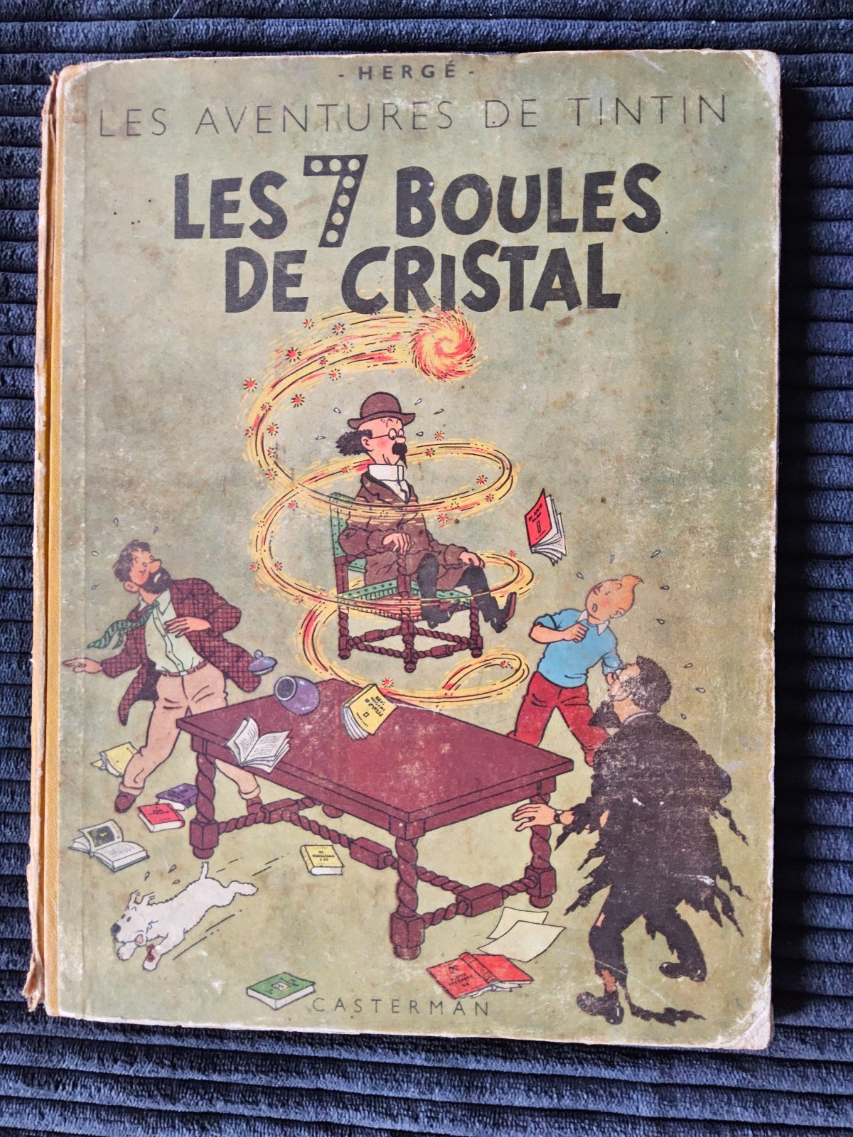 Tintin - Les 7 Boules de Cristal - B2 Titre en Bleu  - EO de 1948