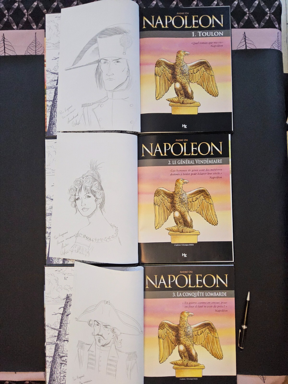 Lot de 3 albums Napoléon Dédicacé par OSI - Tous en EO