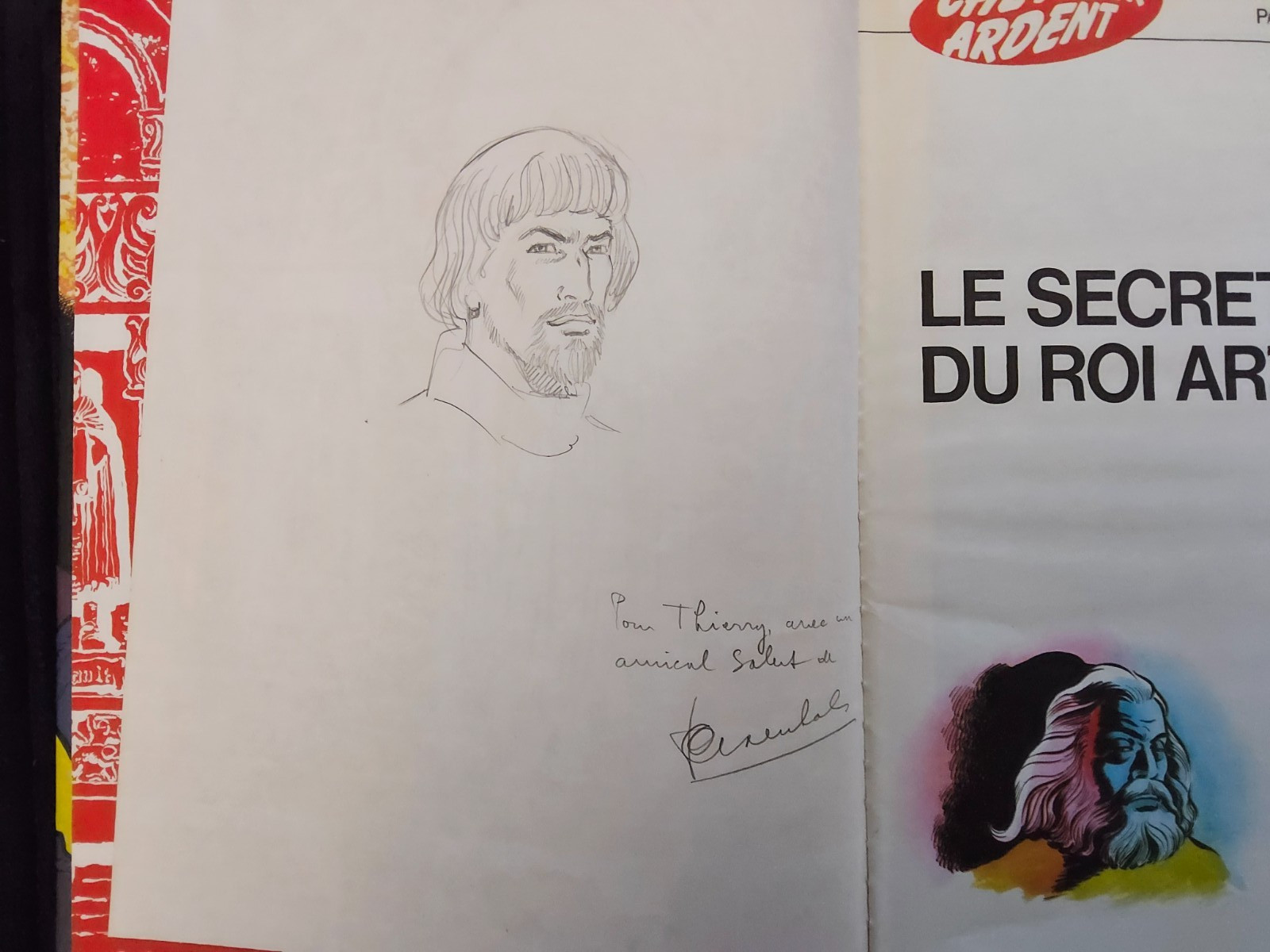 Dédicace de Craenhals - Chevalier Ardent - Secret du roi Arthus - EO 1974 - TBE