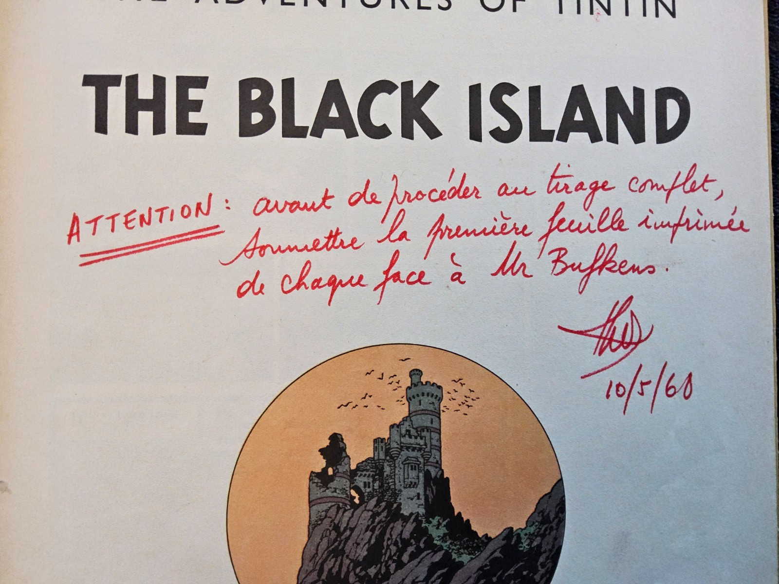 Tintin - The Black Island - EO de 1966 - Methuen - Rare edition corrigé