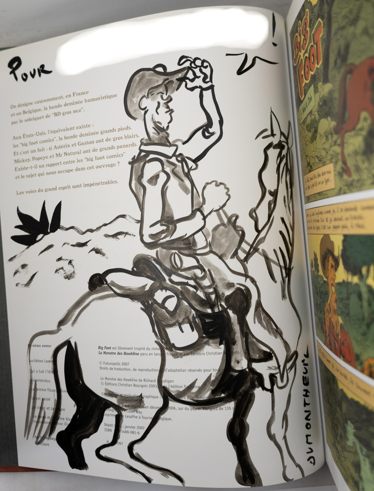 3 BDs en EO dédicacées BIGFOOT + coffret.  N. Dumontheuil d'après R. Brautigan