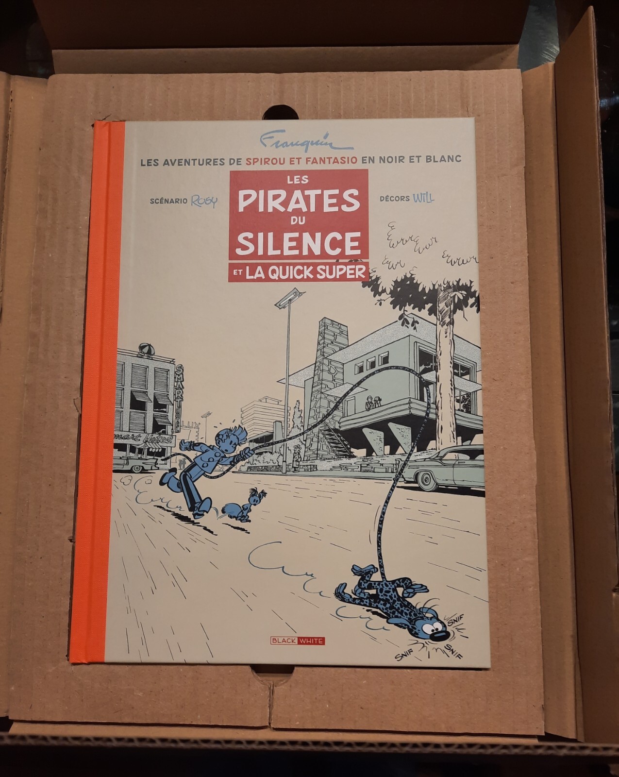 SPIROU Pirates silence BLACK & WHITE TL 1500 ex EO ETAT NEUF + ex-libris timbre