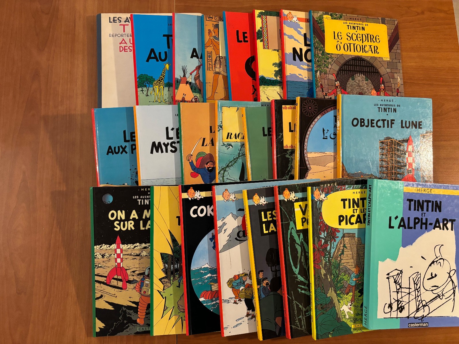TINTIN : SÉRIE COMPLETE DES 24 TOMES == PAR HERGÉ == L' ALPHA ART EN EO == TBE