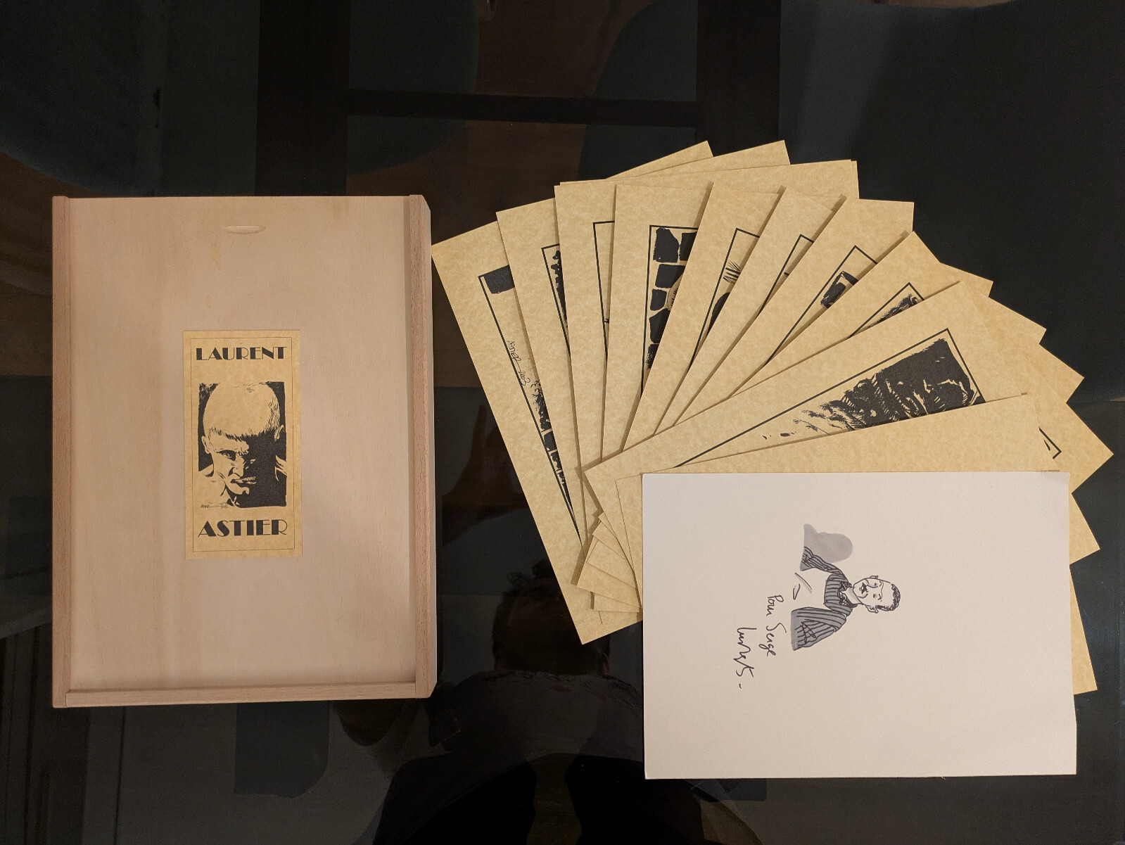 DESSIN DÉDICACÉ + Coffret Portfolio TL Gong - Laurent Astier - EO - BD - NEUF
