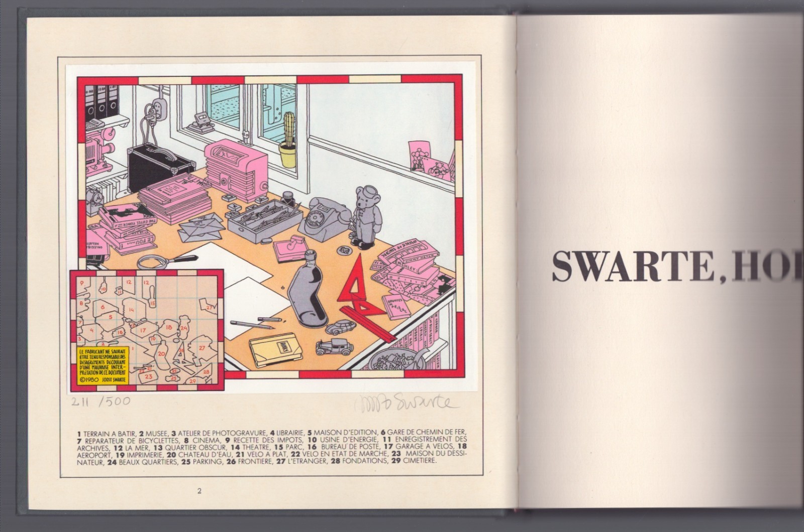 JOOST SWARTE . SWARTE , HORS SERIE . EO . FUTUROPOLIS . 1984 + JAQUETTE TT N&S .
