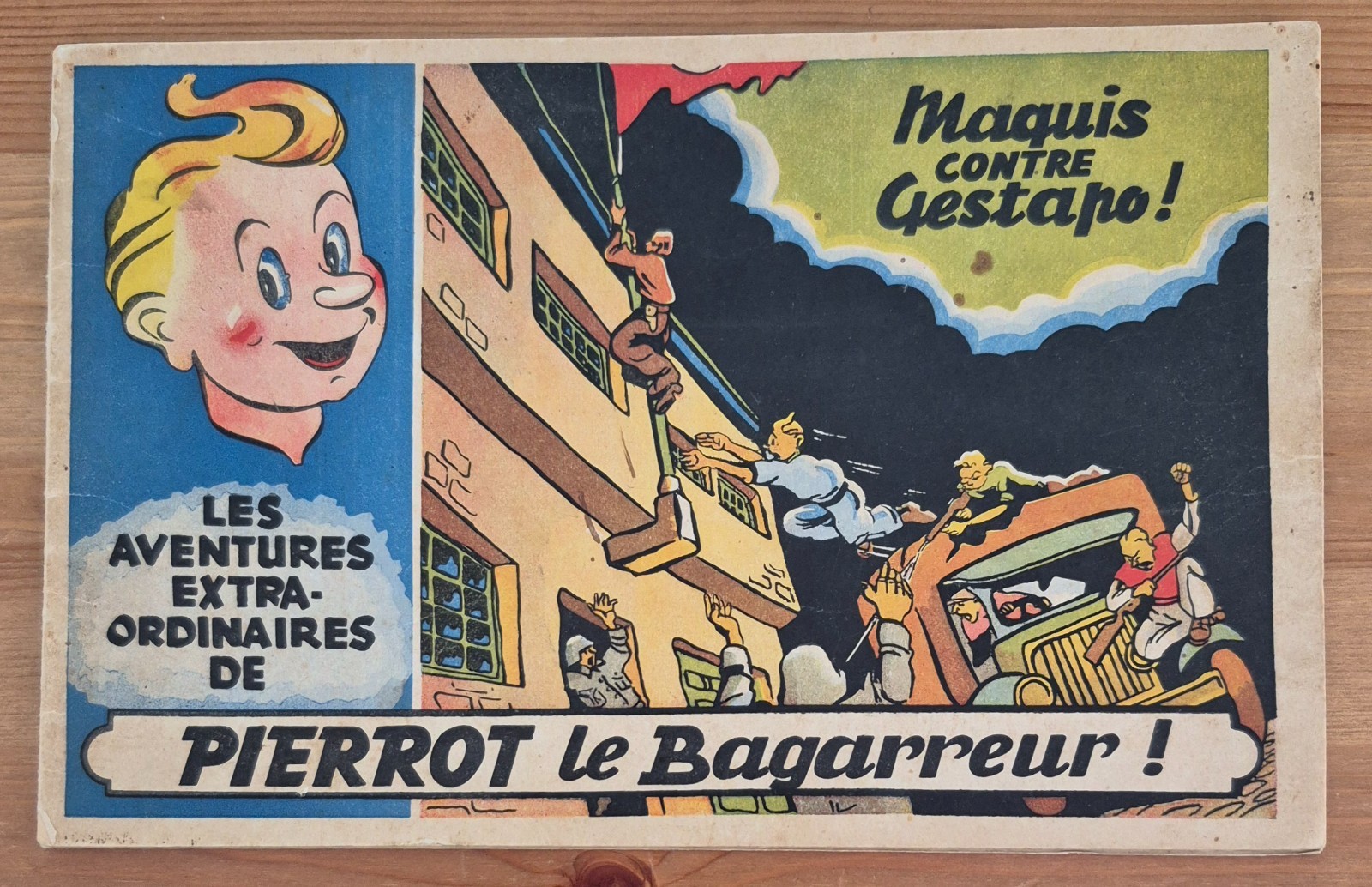 Pierrot le Bagarreur! EO Dereume 1945 Pink Eugeen Hermans rarissime!