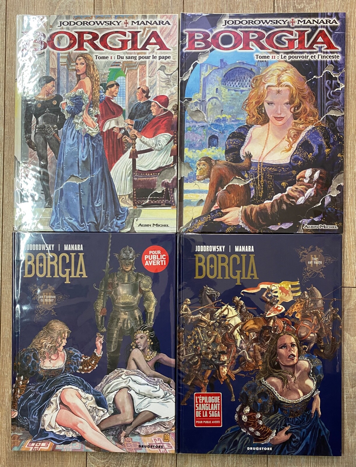 MANARA / JODOROWSKY BORGIA T 1 A 4 EO ETAT NEUF ED ALBIN MICHEL ET DRUGSTORE
