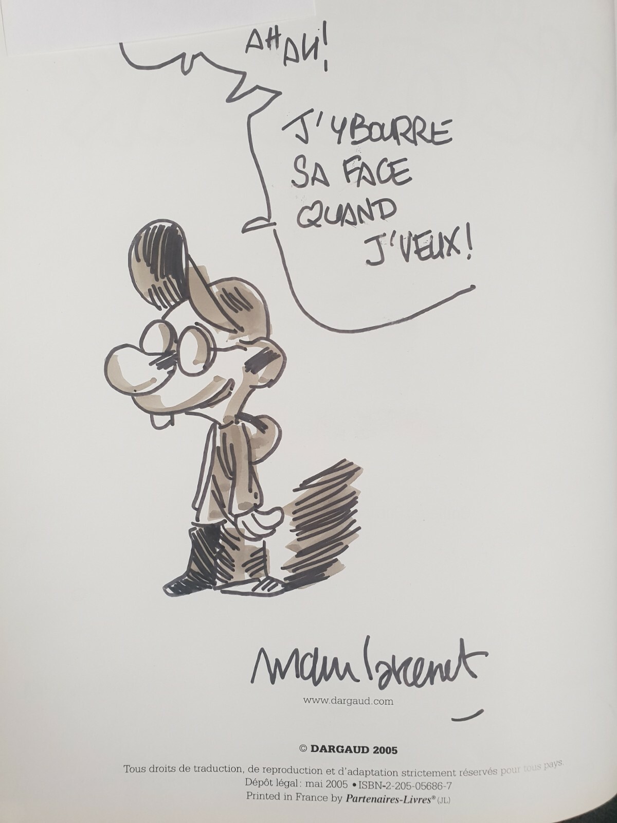 Dessin Dédicace Manu Larcenet Nic Oumouk T1 EO