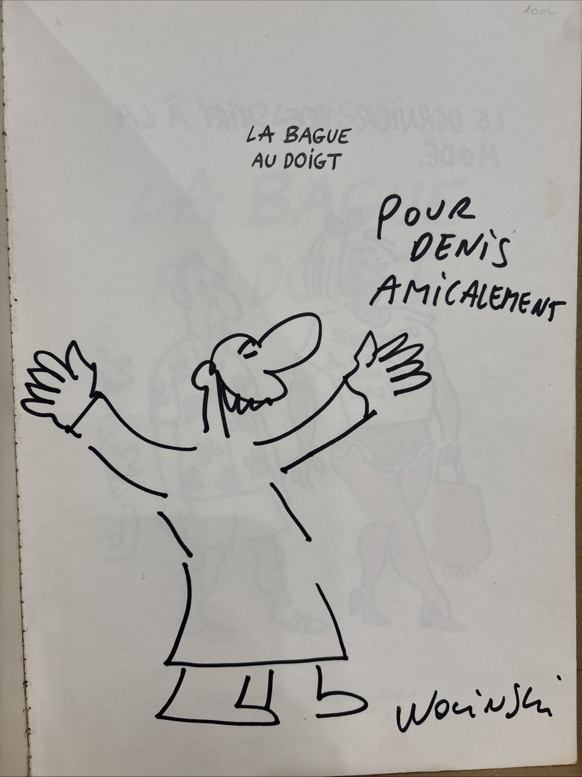 BD La Bague Au Doigt. Dédicace et Dessin Original de Wolinski. EO.
