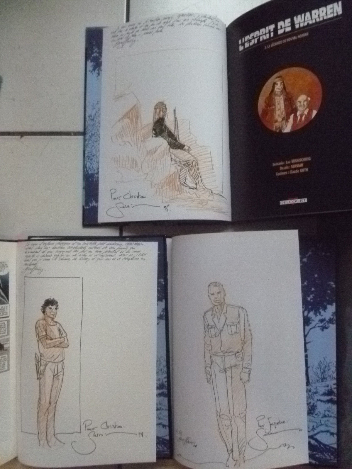 SERVAIN / L ESPRIT DE WARREN TOME 1 A 3 /  EO +   3 DEDICACES  + 3 EX LIBRIS   
