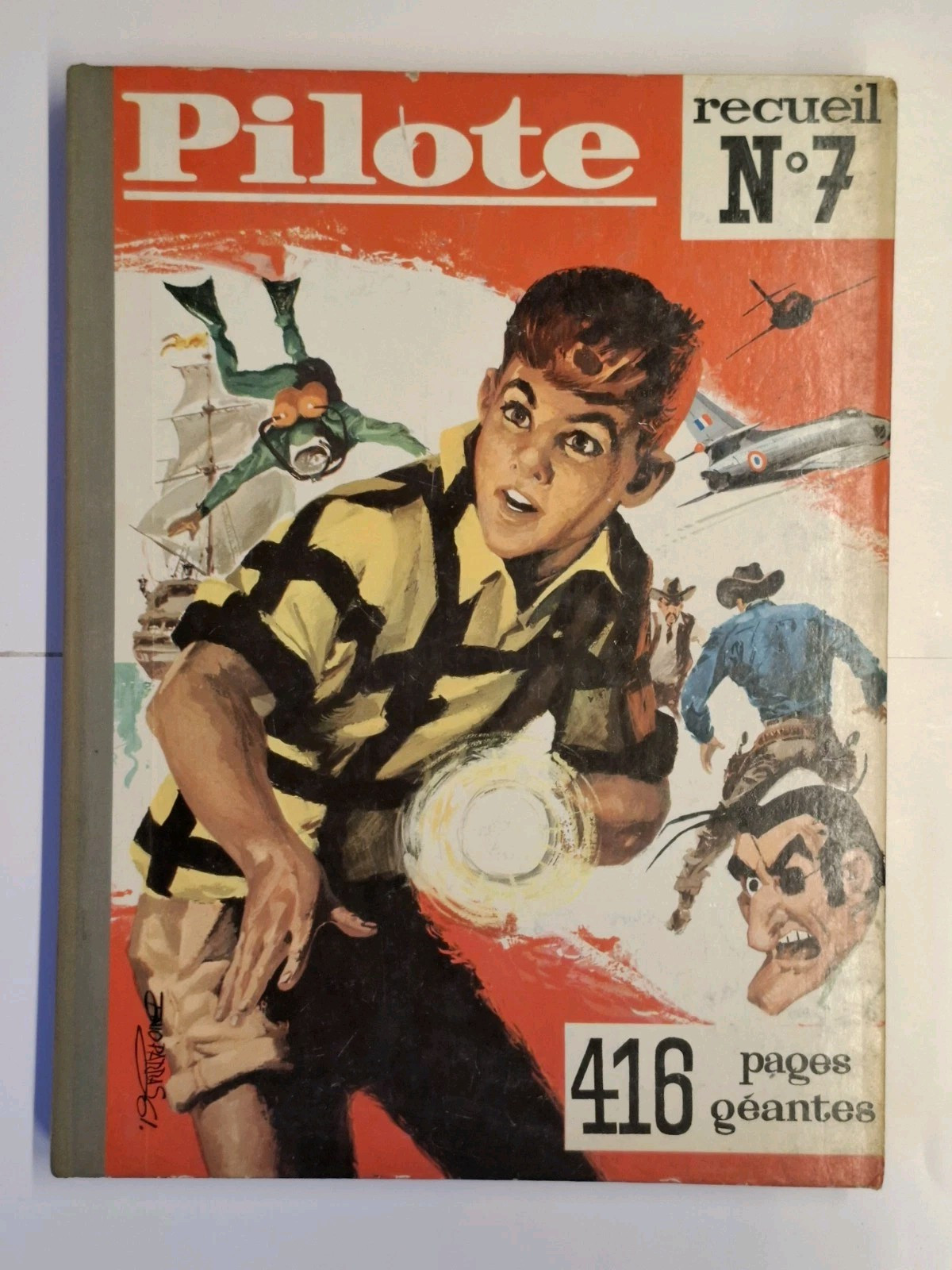 BD Recueil Magazine Pilote Reliure Éditeur Num 7 EO 1961 Complet BE